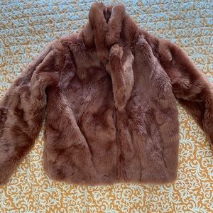 Fuzzy stylish faux fur jacket